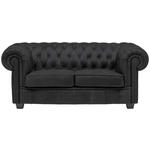 CHESTERFIELD-SOFA in Webstoff Dunkelgrau  - Wengefarben/Dunkelgrau, LIFESTYLE, Holz/Textil (180/76,5/96cm) - Landscape