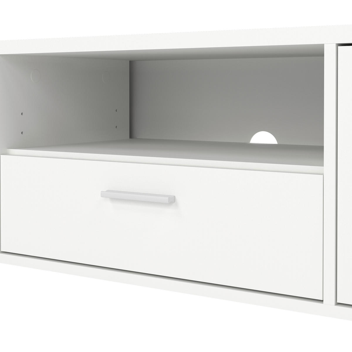 NIZKA OMARICA bela  - srebrne barve/bela, Design, kovina/leseni material (177,2/39,8/38,4cm) - Livetastic