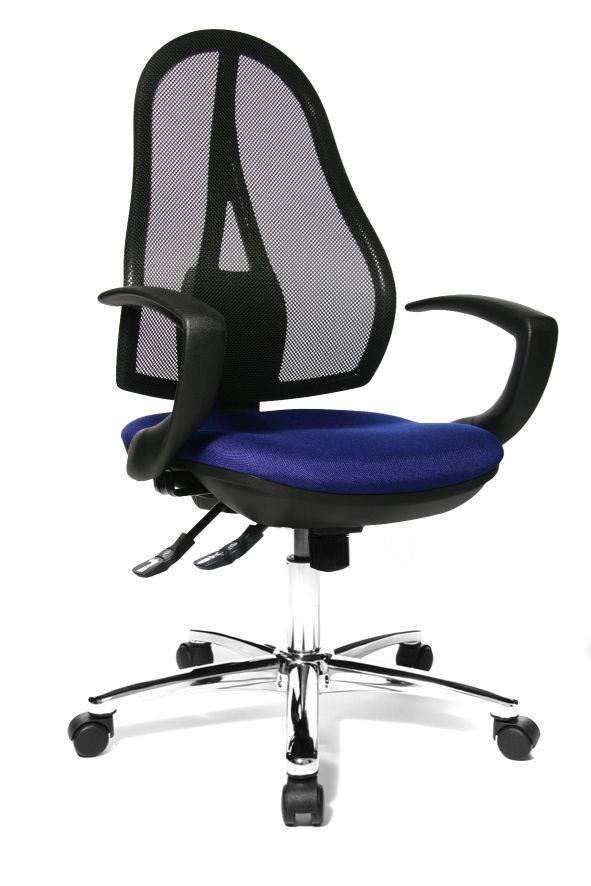 DREHSTUHL Netzbespannung Blau  - Blau/Schwarz, Design, Kunststoff/Textil (48/103-111/48cm) - Topstar