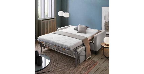 SCHLAFSOFA  in Webstoff Hellgrau  - Hellgrau/Schwarz, Design, Holz/Textil (184/92/102cm) - Venda