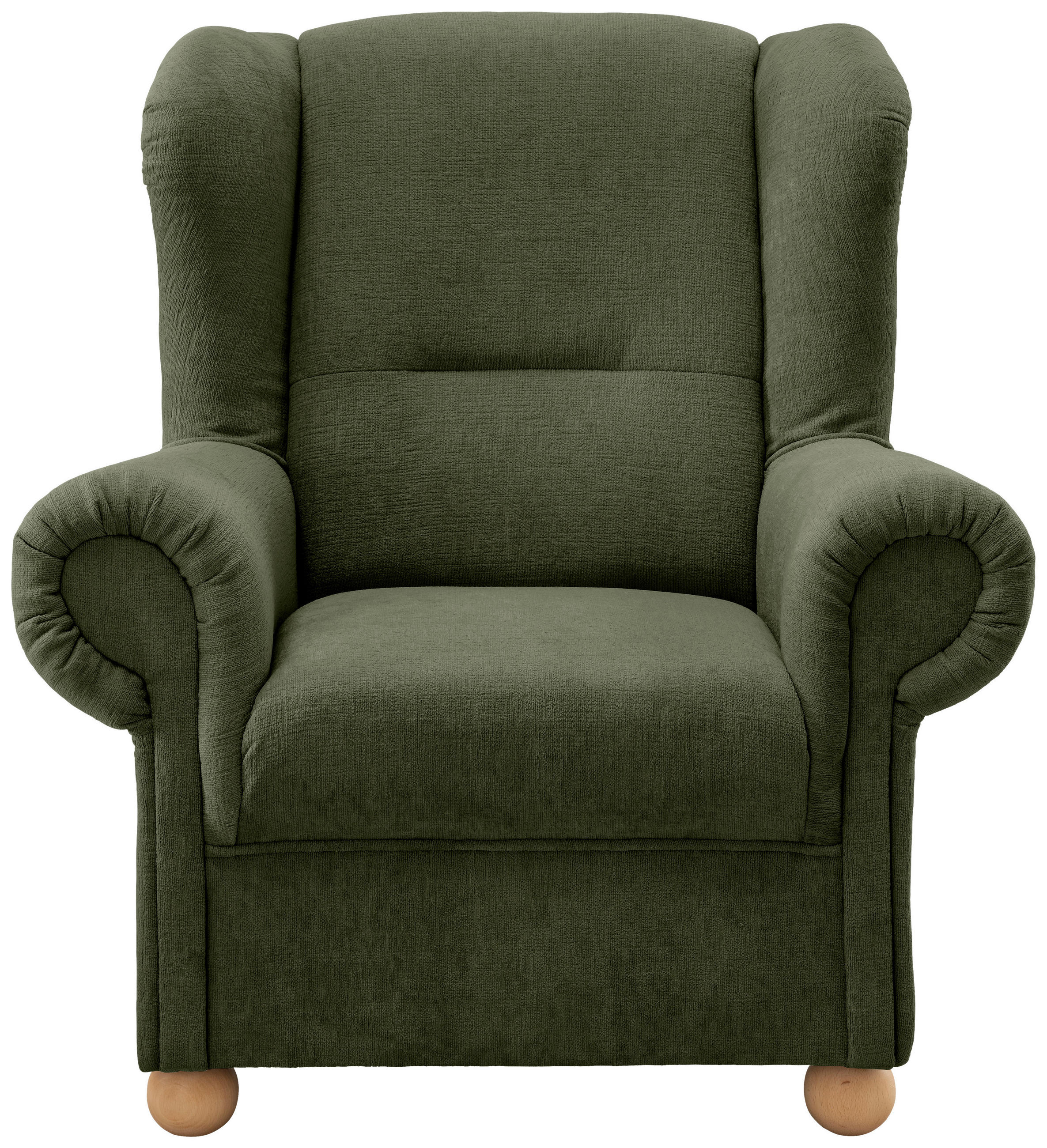 OHRENSESSEL Mikrofaser Grün  - Wildeiche/Grün, KONVENTIONELL, Holz/Textil (92/102/89cm) - Livetastic