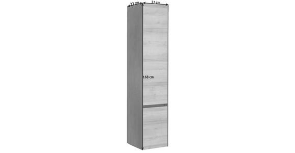 HOCHSCHRANK 37/168/33 cm - Dunkelgrau/Eichefarben, Design, Glas/Holzwerkstoff (37/168/33cm) - Dieter Knoll