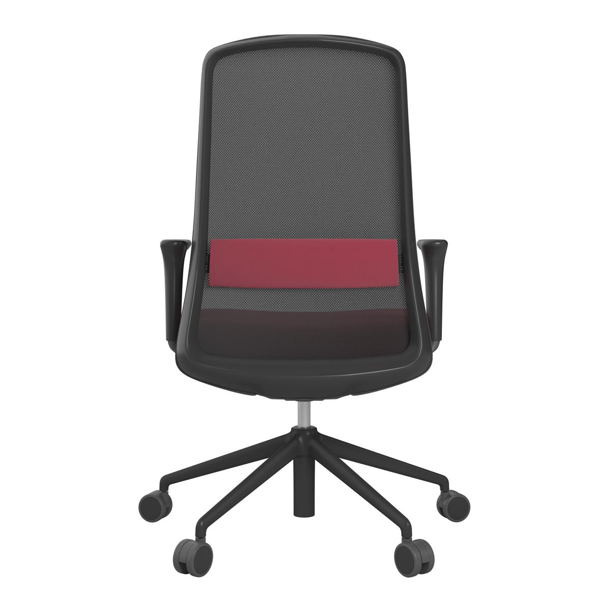 DREHSTUHL Netzbespannung, Webstoff Schwarz, Beere  - Beere/Schwarz, MODERN, Kunststoff/Textil (70/103-115/70cm)