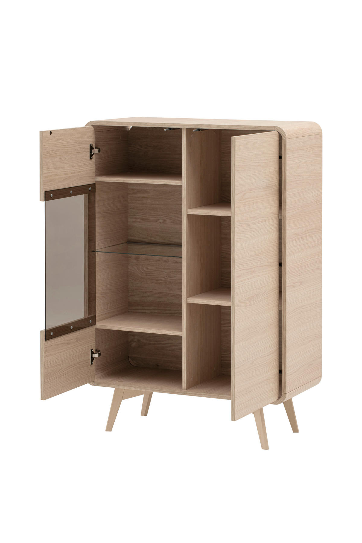 VITRINE  in Eichefarben - Eichefarben, Design, Glas/Holz (90/130/39cm) - Livetastic