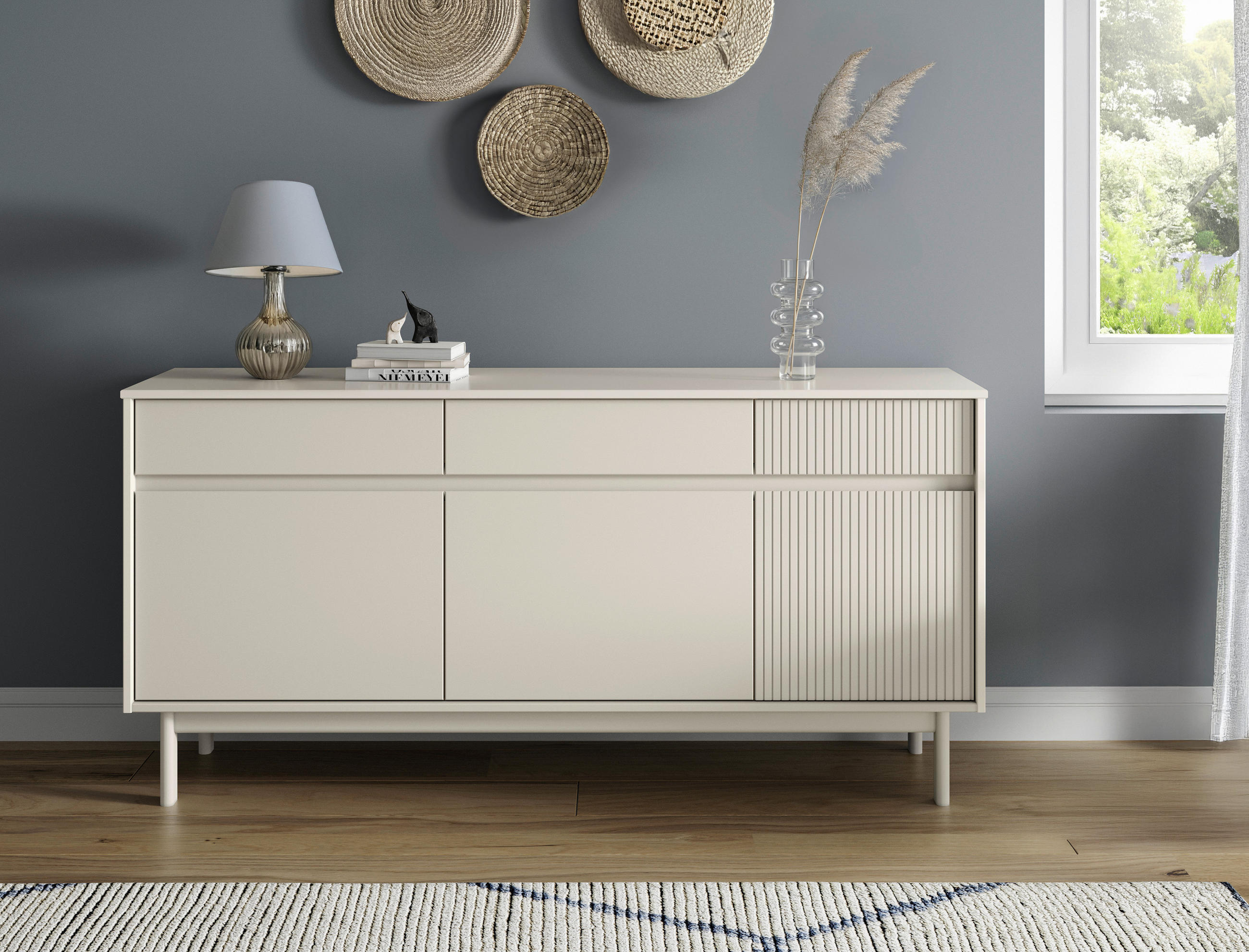 SIDEBOARD Cava  in 160/78/42 cm  - Beige, Design, Holz (160/78/42cm) - Livetastic