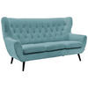 3-SITZER-SOFA Cord Türkis  - Türkis/Schwarz, Design, Holz/Textil (187/101/95cm) - Stylife