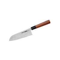 NOŽ SANTOKU  OKINAWA 32,3/5,7/2,2 cm           nerjaveče jeklo - srebrne barve/rjava, Basics, kovina/leseni material (32,3/5,7/2,2cm) - Samura