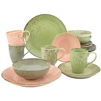 KOMBISERVICE Blau, Multicolor, Rosa, Mintgrün 16-teilig Nature Vintage Garden  - Blau/Multicolor, Trend, Keramik (34/31,5/33cm) - Creatable