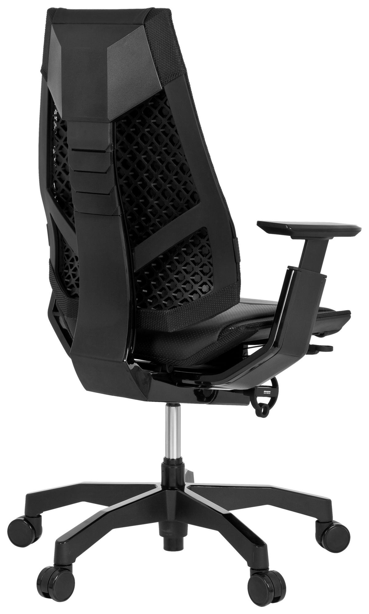 DREHSTUHL Schwarz  - Schwarz, MODERN, Leder/Kunststoff (57/119/46cm) - MID.YOU