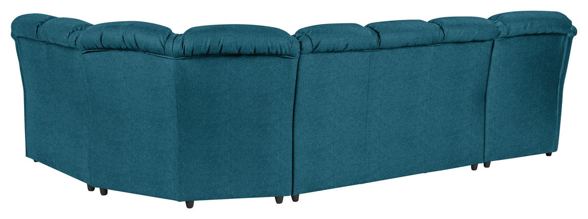 WOHNLANDSCHAFT in Chenille Blau  - Blau/Schwarz, Konventionell, Kunststoff/Textil (165/333/216cm) - Livetastic