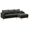 ECKSOFA in Mikrofaser Dunkelgrau  230/150 cm  - Wengefarben/Dunkelgrau, Design, Holz/Textil (230/150cm) - Livetastic