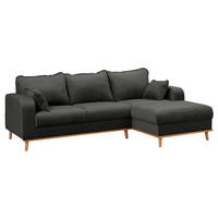 ECKSOFA in Mikrofaser Dunkelgrau  230/150 cm  - Wengefarben/Dunkelgrau, Design, Holz/Textil (230/150cm) - Livetastic