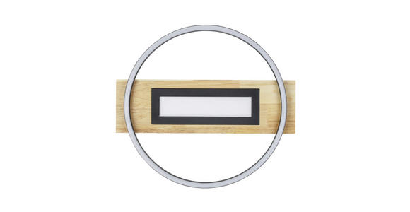 LED-DECKENLEUCHTE 45/50/7,5 cm - Schwarz/Naturfarben, Trend, Holz/Kunststoff (45/50/7,5cm) - Novel