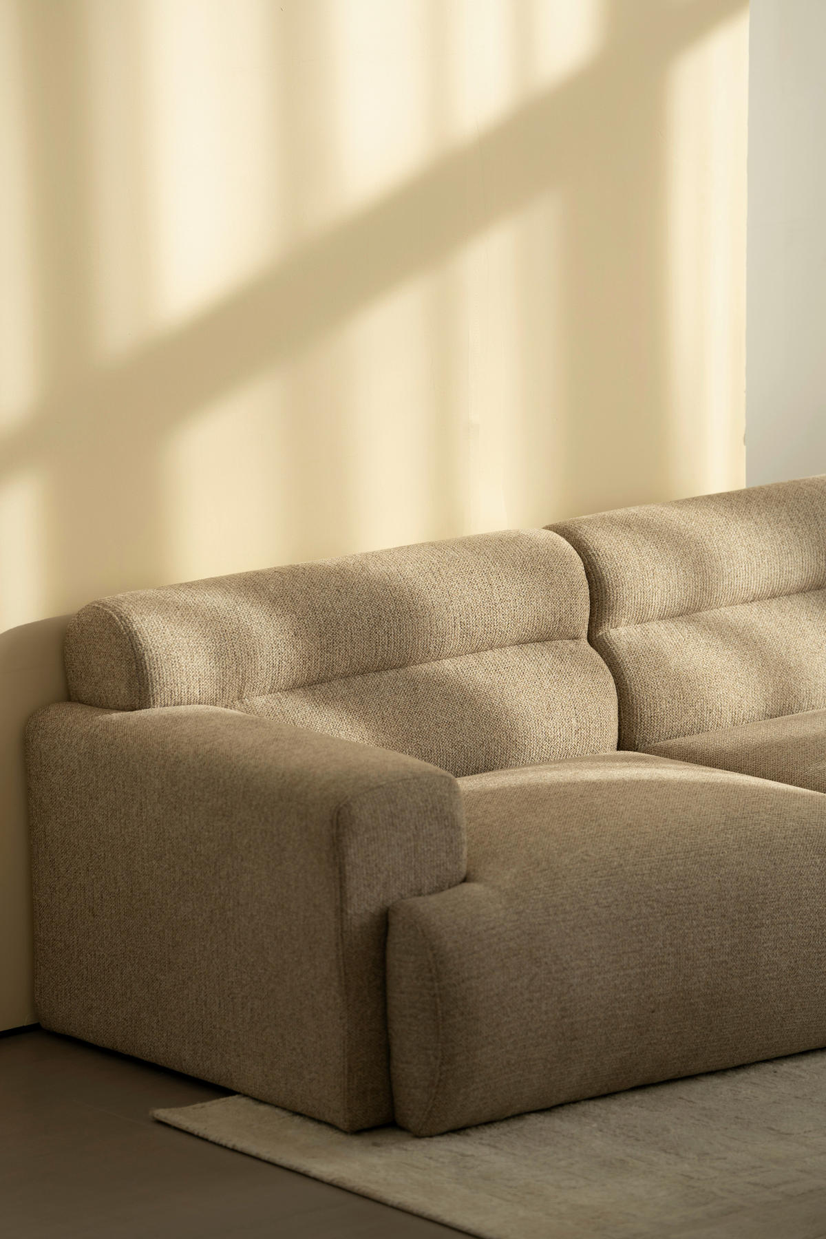 ECKSOFA Taupe Leinenoptik  - Taupe, Design, Holz/Textil (260/68/156cm) - P & B