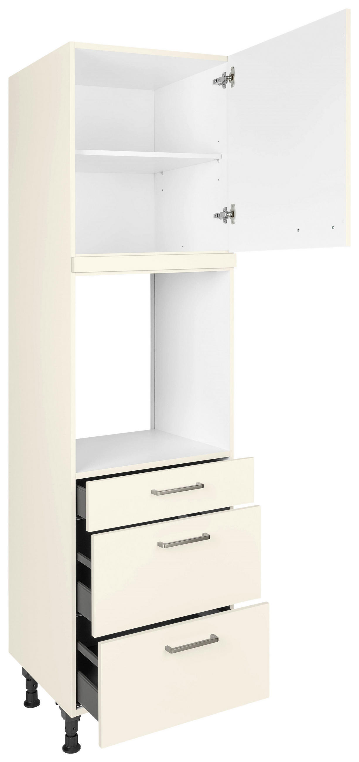 GERÄTEUMBAUSCHRANK 60/216,6/58 cm  in Magnolie  - Edelstahlfarben/Magnolie, MODERN, Holzwerkstoff/Metall (60/216,6/58cm) - Nobilia