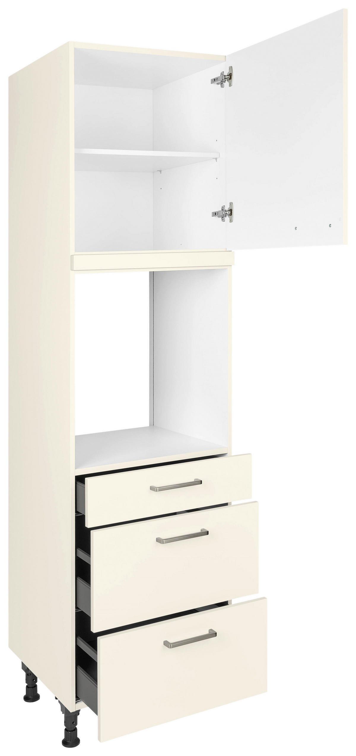 GERÄTEUMBAUSCHRANK 60/216,6/58 cm  in Magnolie  - Edelstahlfarben/Magnolie, MODERN, Holzwerkstoff/Metall (60/216,6/58cm) - Nobilia