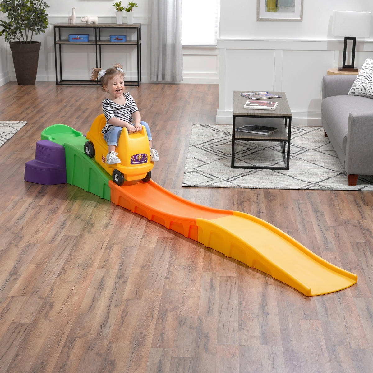 ACHTERBAHN RAUF & RUNTER  - Gelb, Basics, Kunststoff (312/37,5/77cm)