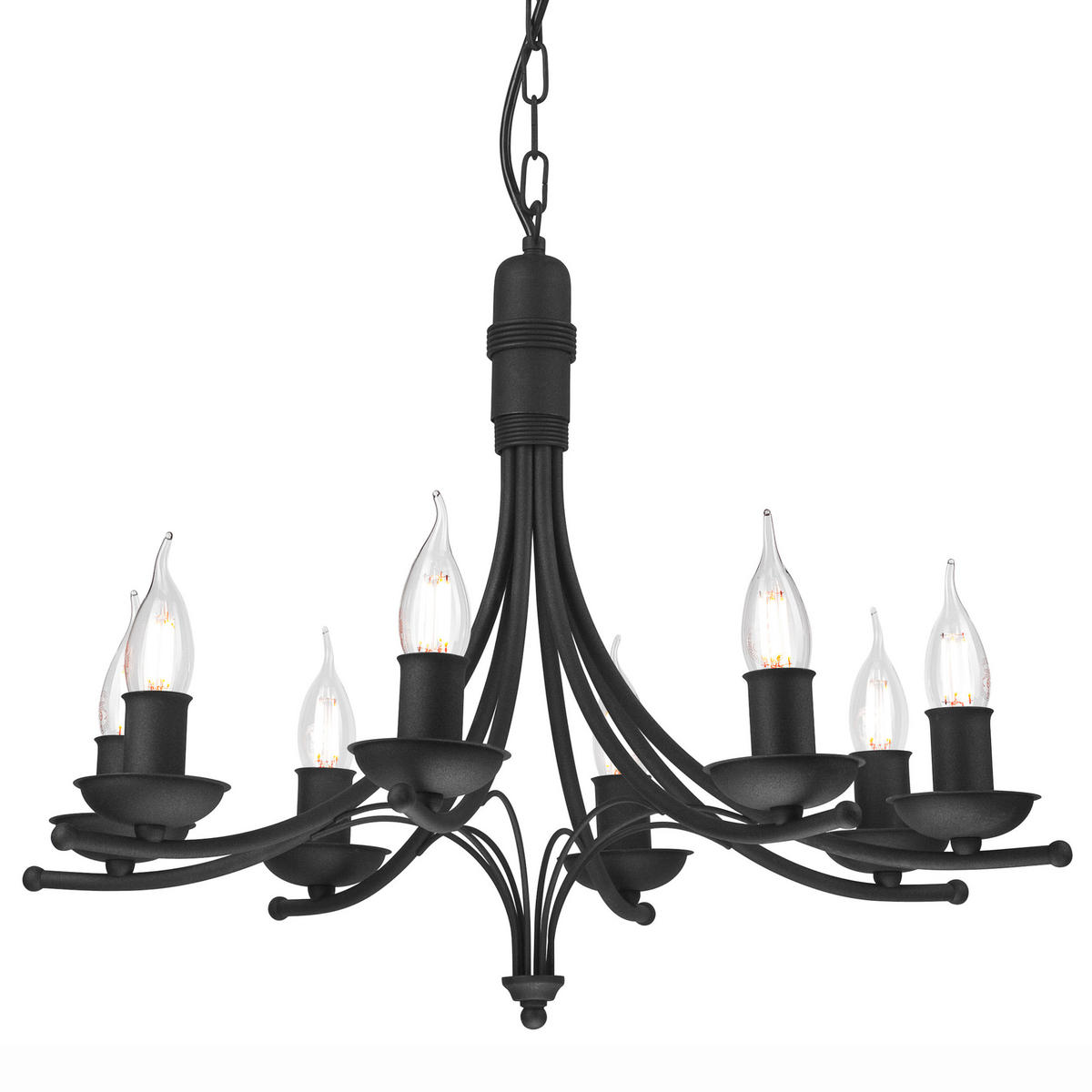 PENDELLEUCHTE 58/100 cm  - Schwarz Hochglanz, KONVENTIONELL, Metall (58/100cm)