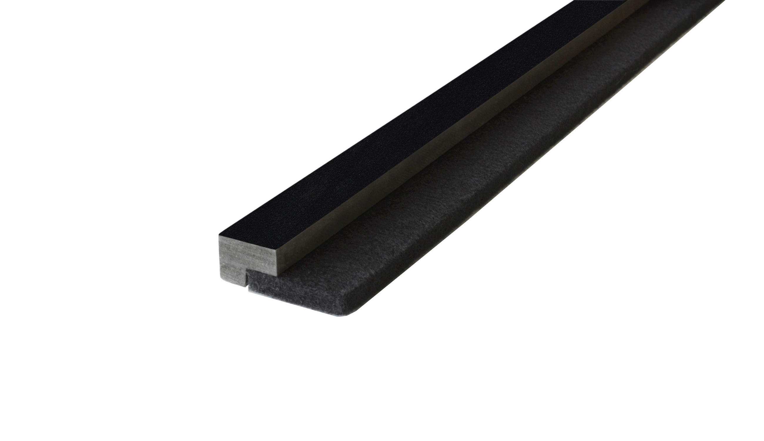 ABSCHLUSSLEISTEN Schwarz foliert 2.5/1.8/275 cm  - Schwarz, KONVENTIONELL, Holzwerkstoff/Textil (2.5/1.8/275cm)