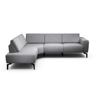 ECKSOFA Cosy Anthrazit Chenille  - Anthrazit/Schwarz, Design, Textil/Metall (193/256cm) - SENSOO