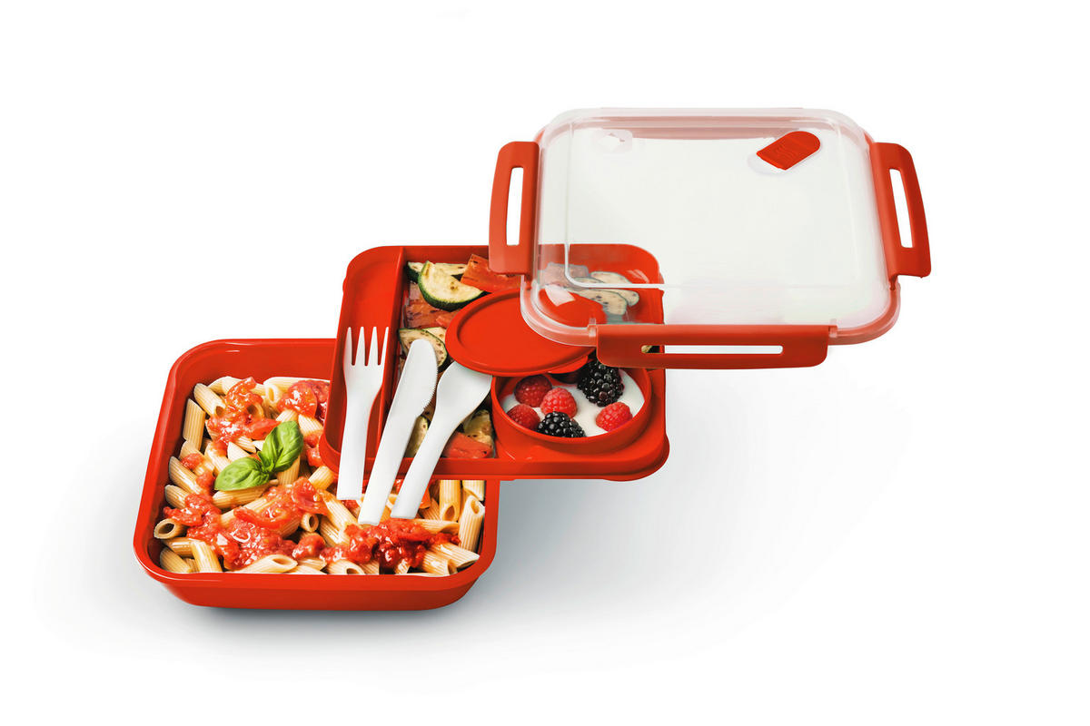 MIKROWELLENTELLER  - Rot, Basics, Kunststoff (19,5/6/19,5cm) - Rotho