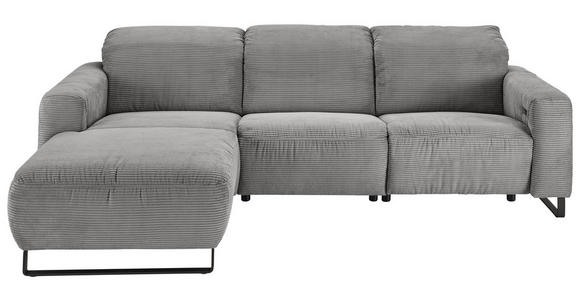 ECKSOFA  in Cord Dunkelgrau  180/266 cm  - Dunkelgrau/Schwarz, KONVENTIONELL, Textil/Metall (180/266cm) - Hom`in