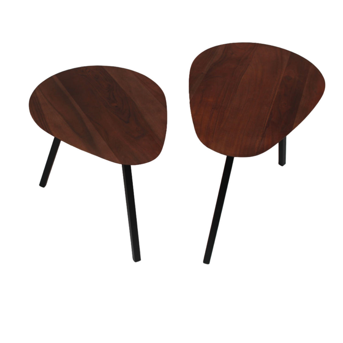 KONFERENČNÍ STOLEK, barvy vlašských ořechů, hnědá, dřevo, 60/44/40 cm - černá/hnědá, Moderní, kov/dřevo (60/44/40cm) - MID.YOU