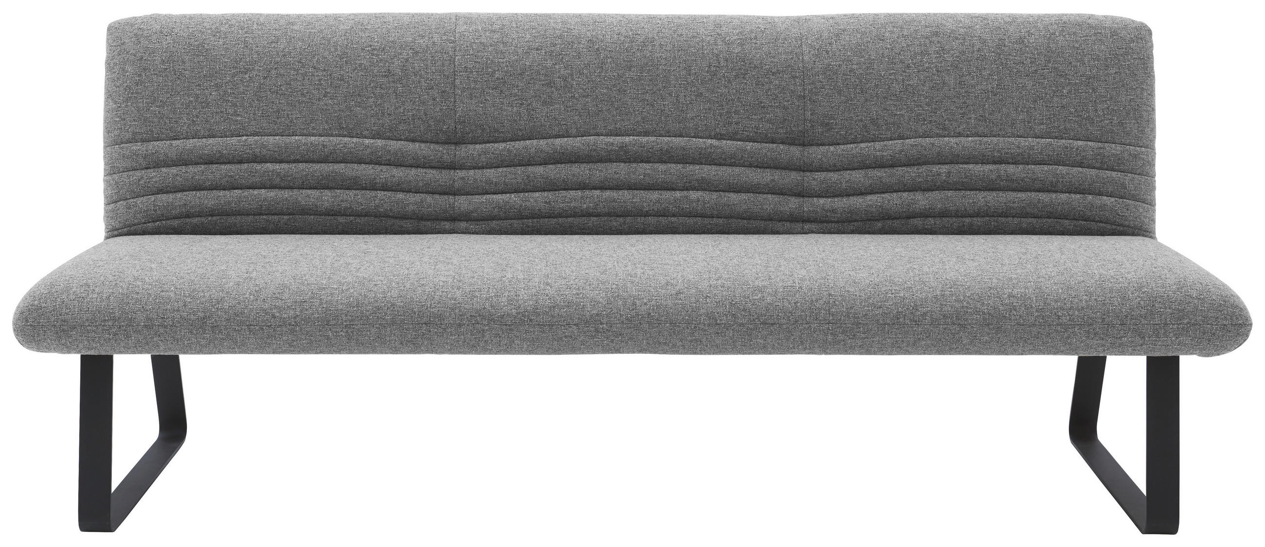 SITZBANK 221/90/70 cm Flachgewebe Dunkelgrau  - Dunkelgrau/Schwarz, Design, Textil/Metall (221/90/70cm) - Dieter Knoll
