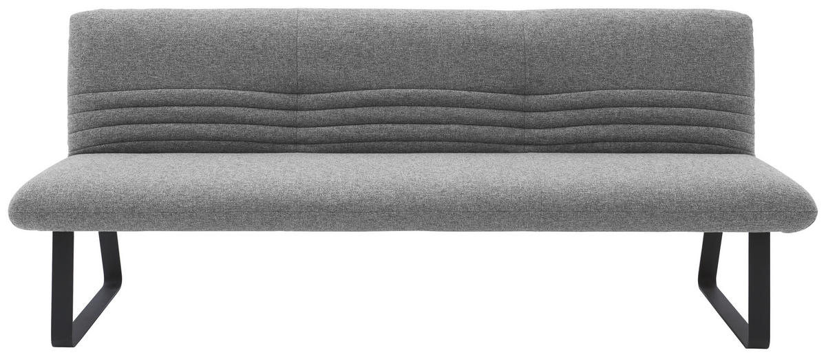 SITZBANK in Metall, Textil Dunkelgrau  - Dunkelgrau/Schwarz, Design, Textil/Metall (221/90/70cm) - Dieter Knoll