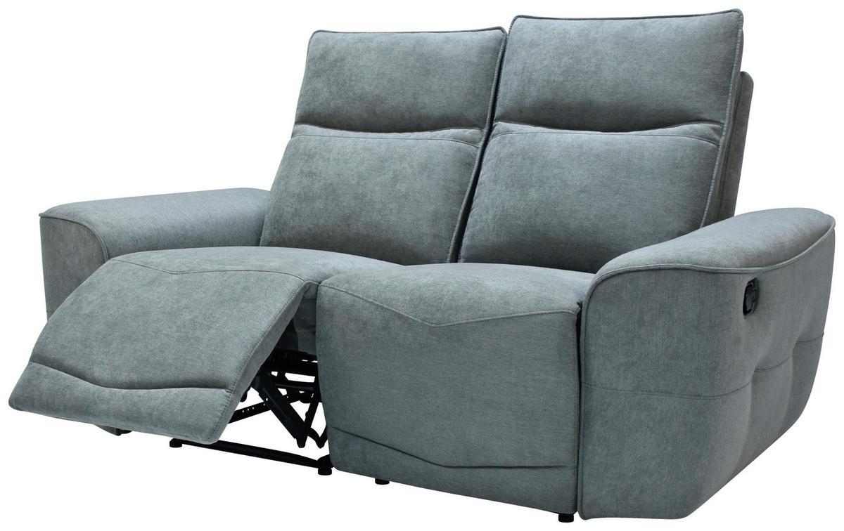 KÉTÜLÉSES KANAPÉ fém, műanyag, textil, faalapú anyag szürke  - fekete/szürke, Konventionell, műanyag/faalapú anyag (170cm) - Celina Home