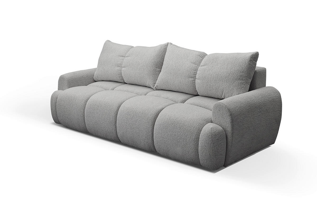 SCHLAFSOFA ALBA in Struktur Hellgrau  - Hellgrau/Schwarz, Design, Holz/Holzwerkstoff (242/93/104cm) - MID.YOU