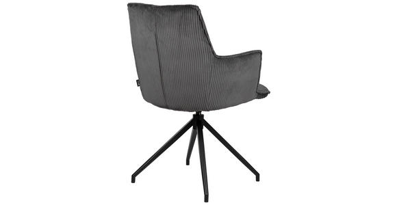 ARMLEHNSTUHL in Eisen Cord - Anthrazit/Schwarz, Design, Textil/Metall (59/89,5/63cm) - Novel