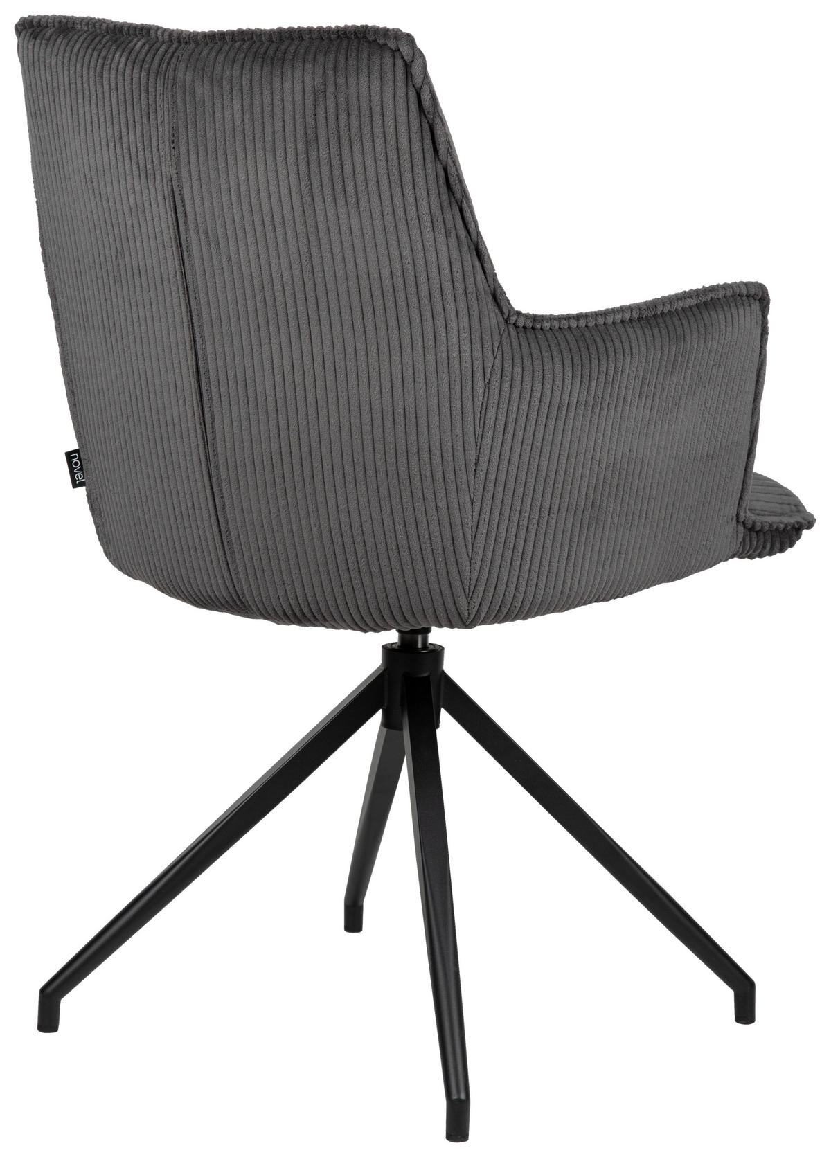 ARMLEHNSTUHL  in Eisen Cord  - Anthrazit/Schwarz, Design, Textil/Metall (59/89,5/63cm) - Novel