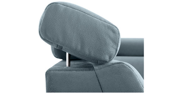 ECKSOFA Hellblau Mikrofaser  - Chromfarben/Hellblau, KONVENTIONELL, Textil/Metall (206/271cm) - Carryhome