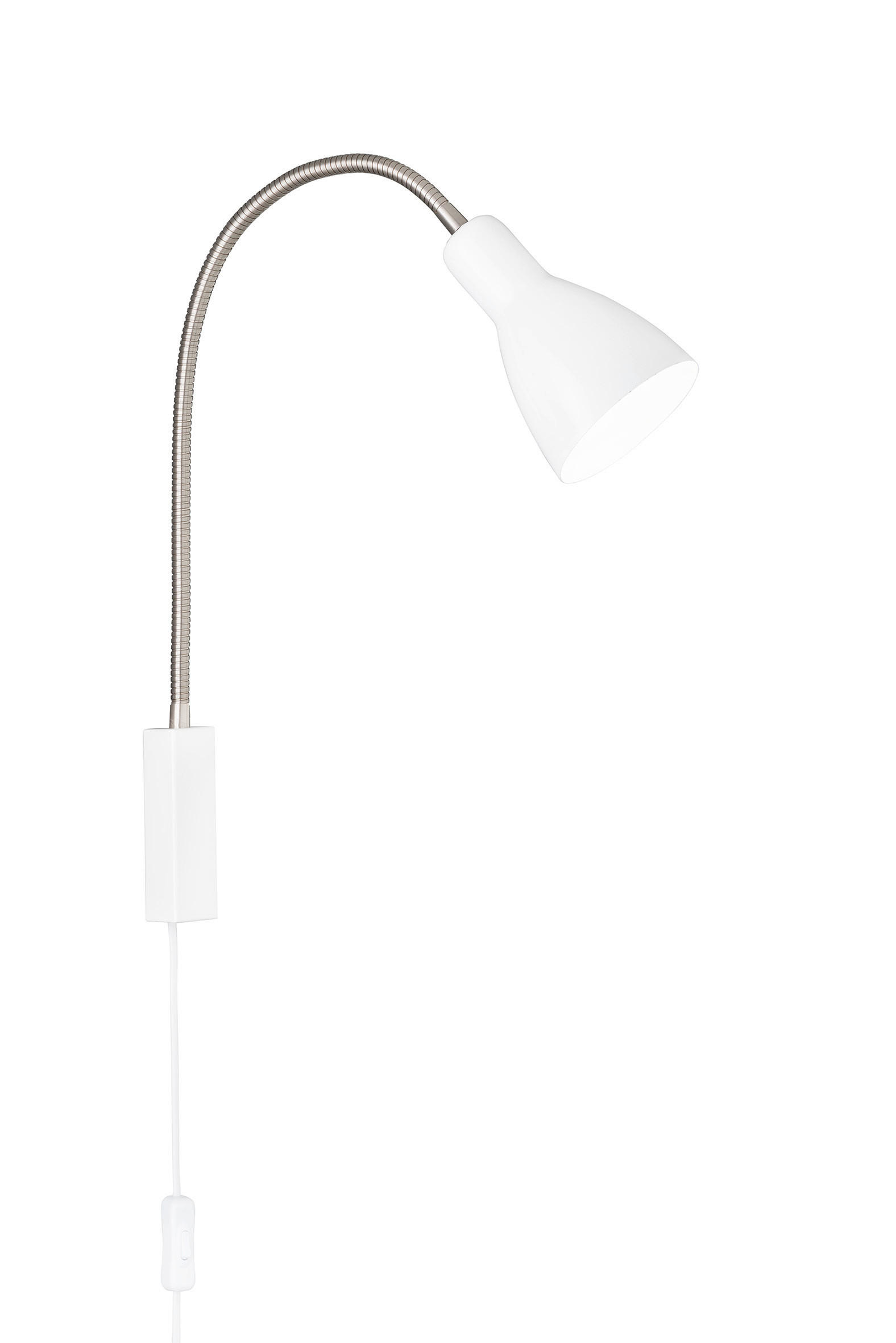 WANDLEUCHTE - Weiss/Nickelfarben, Basics, Metall (52/11/40cm) - Fischer & Honsel