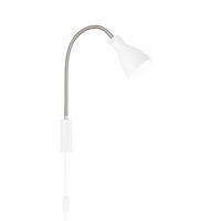 WANDLEUCHTE - Weiss/Nickelfarben, Basics, Metall (52/11/40cm) - Fischer & Honsel