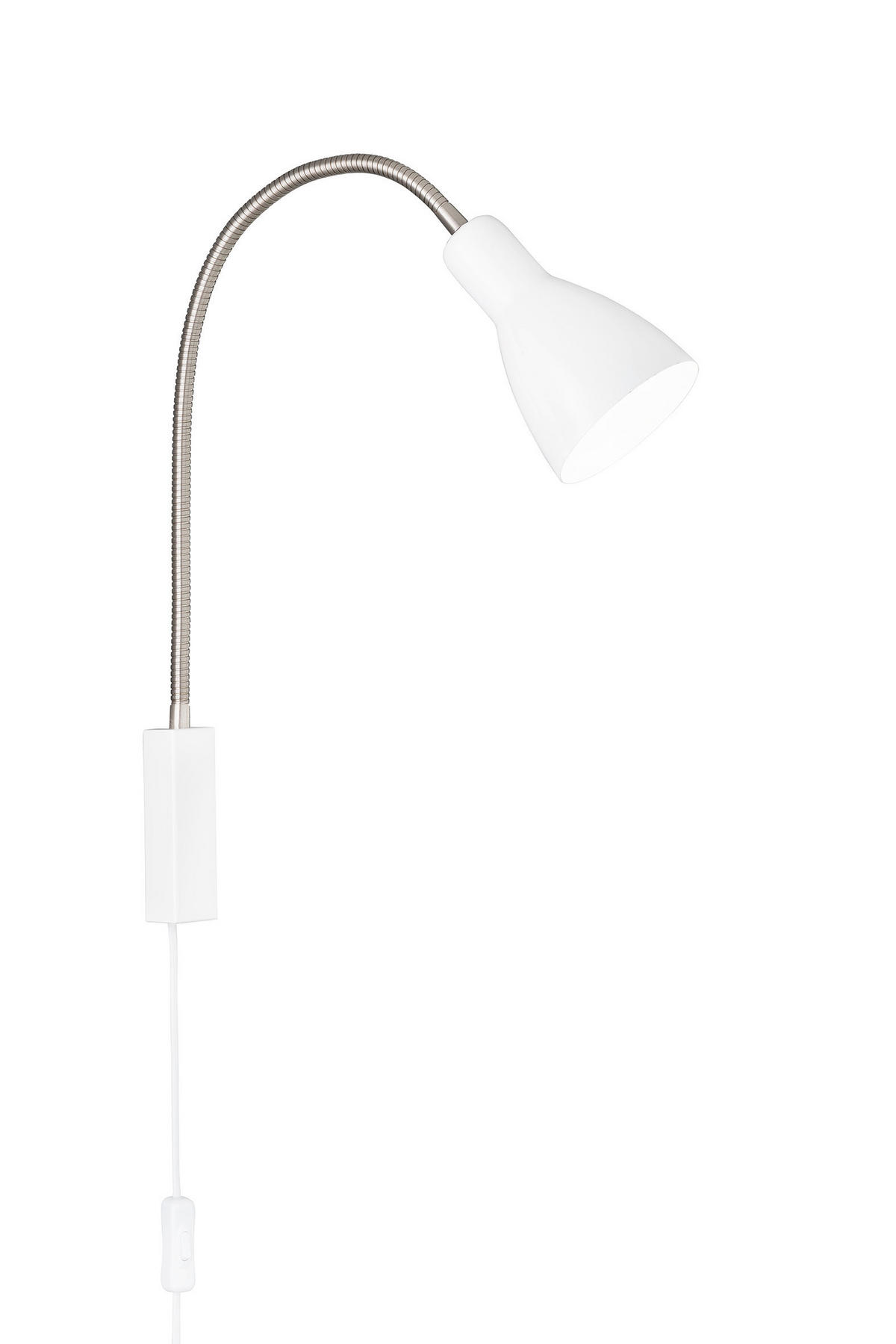 WANDLEUCHTE - Weiss/Nickelfarben, Basics, Metall (52/11/40cm) - Fischer & Honsel