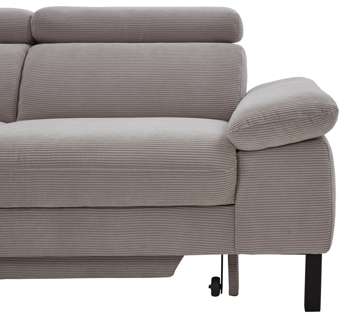 CANAPÉ D'ANGLE in Cord Grau  - Schwarz/Grau, Design, Holzwerkstoff/Textil (217/272cm) - Pure Home Comfort