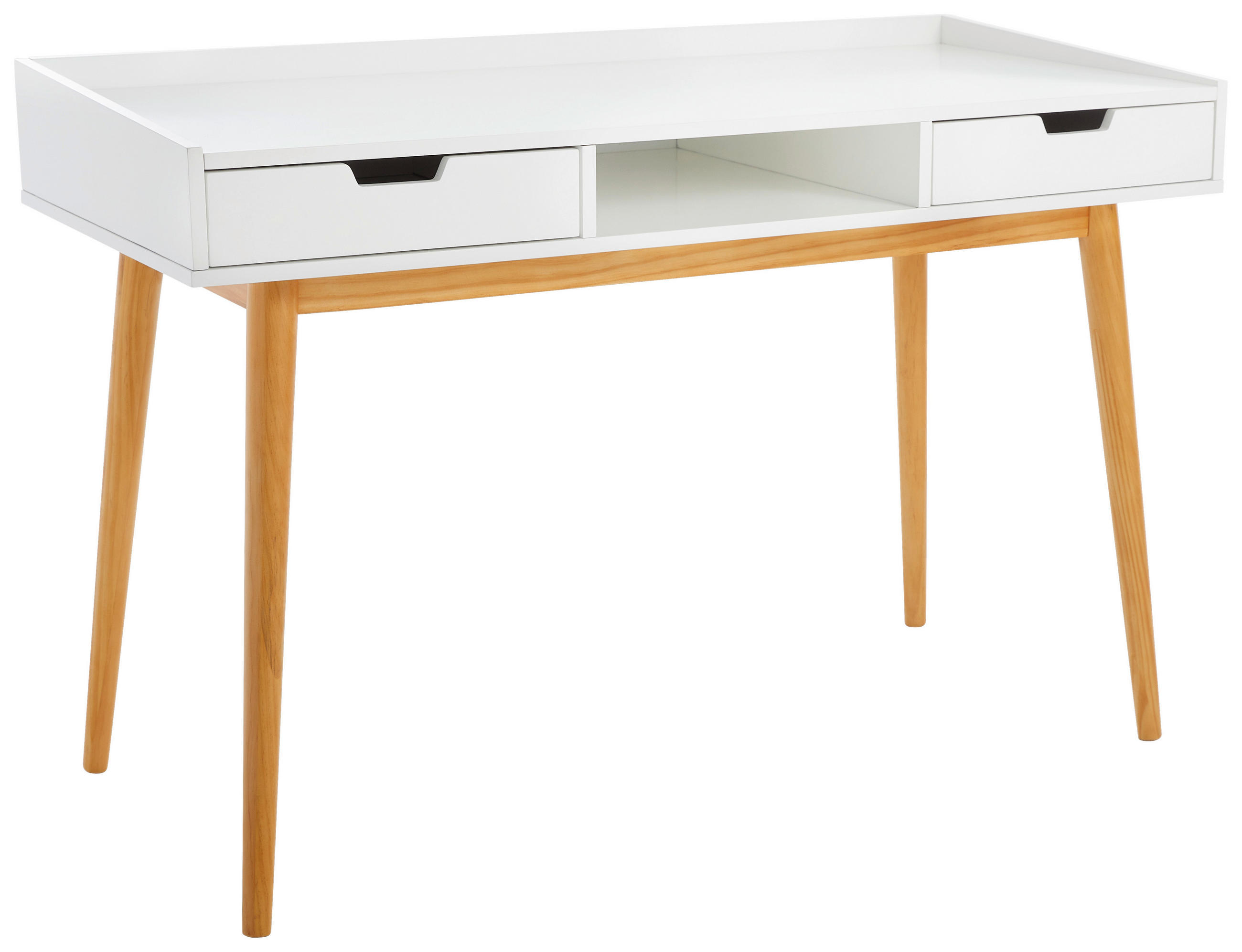 SCHREIBTISCH 120/55/80 cm  in Naturfarben, Weiß  - Weiß/Naturfarben, MODERN, Holz/Holzwerkstoff (120/55/80cm) - PBJ