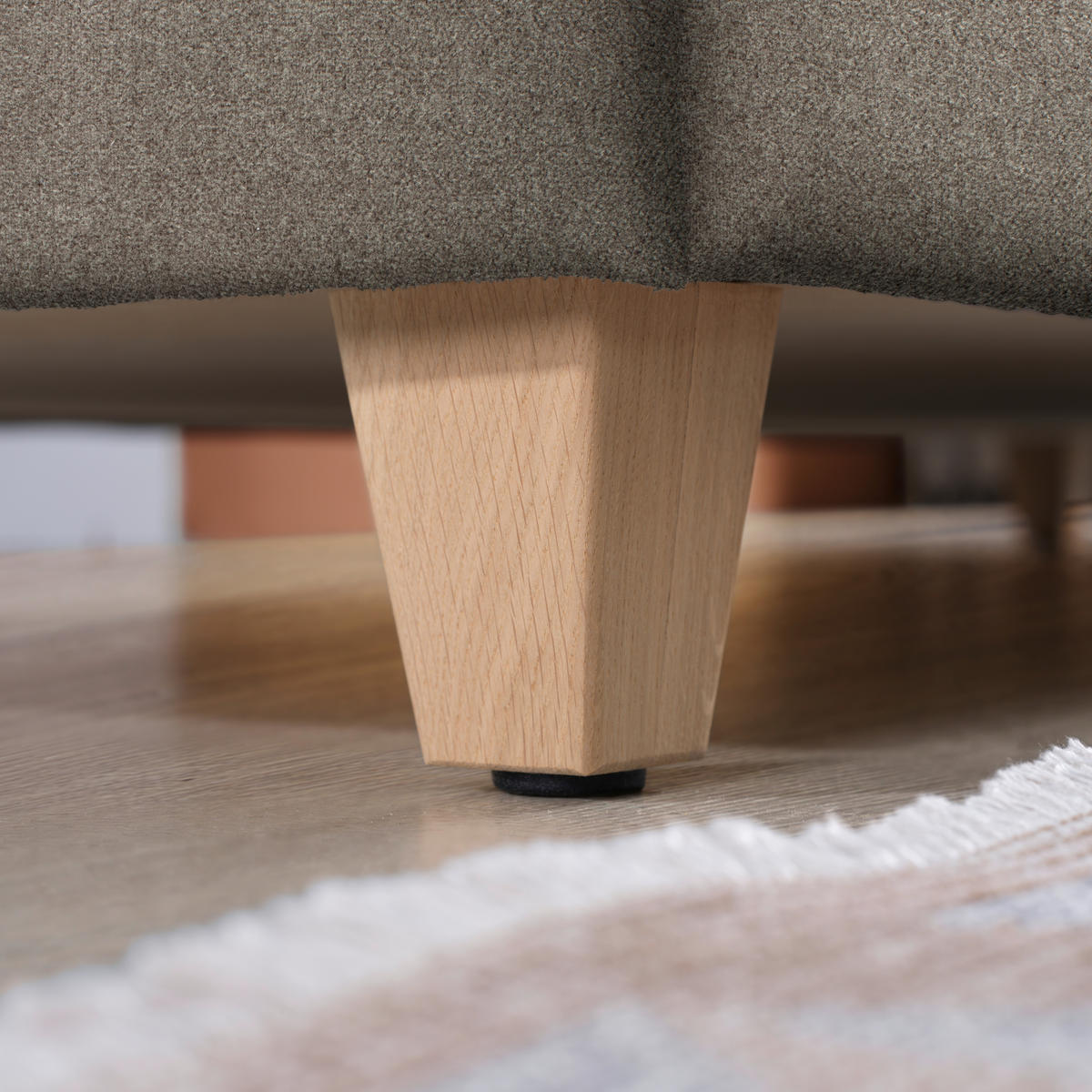 ECKSOFA  in Flachgewebe Taupe  203/261 cm  - Taupe/Eichefarben, KONVENTIONELL, Holz/Textil (203/261cm) - Sedda