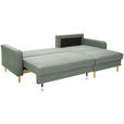 ECKSOFA in Flachgewebe Salbeigrün - Salbeigrün/Eiche Wotan, KONVENTIONELL, Holz/Textil (255/157cm) - Carryhome