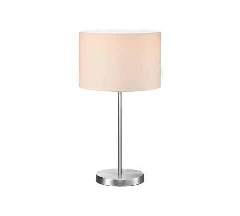 STOLNÍ LAMPA, E27, 30/55 cm  - bílá/barvy niklu, Basics, kov/textil (30/55cm)