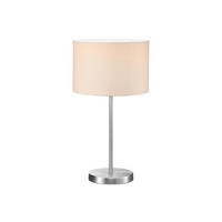 STOLNÍ LAMPA, E27, 30/55 cm  - bílá/barvy niklu, Basics, kov/textil (30/55cm)