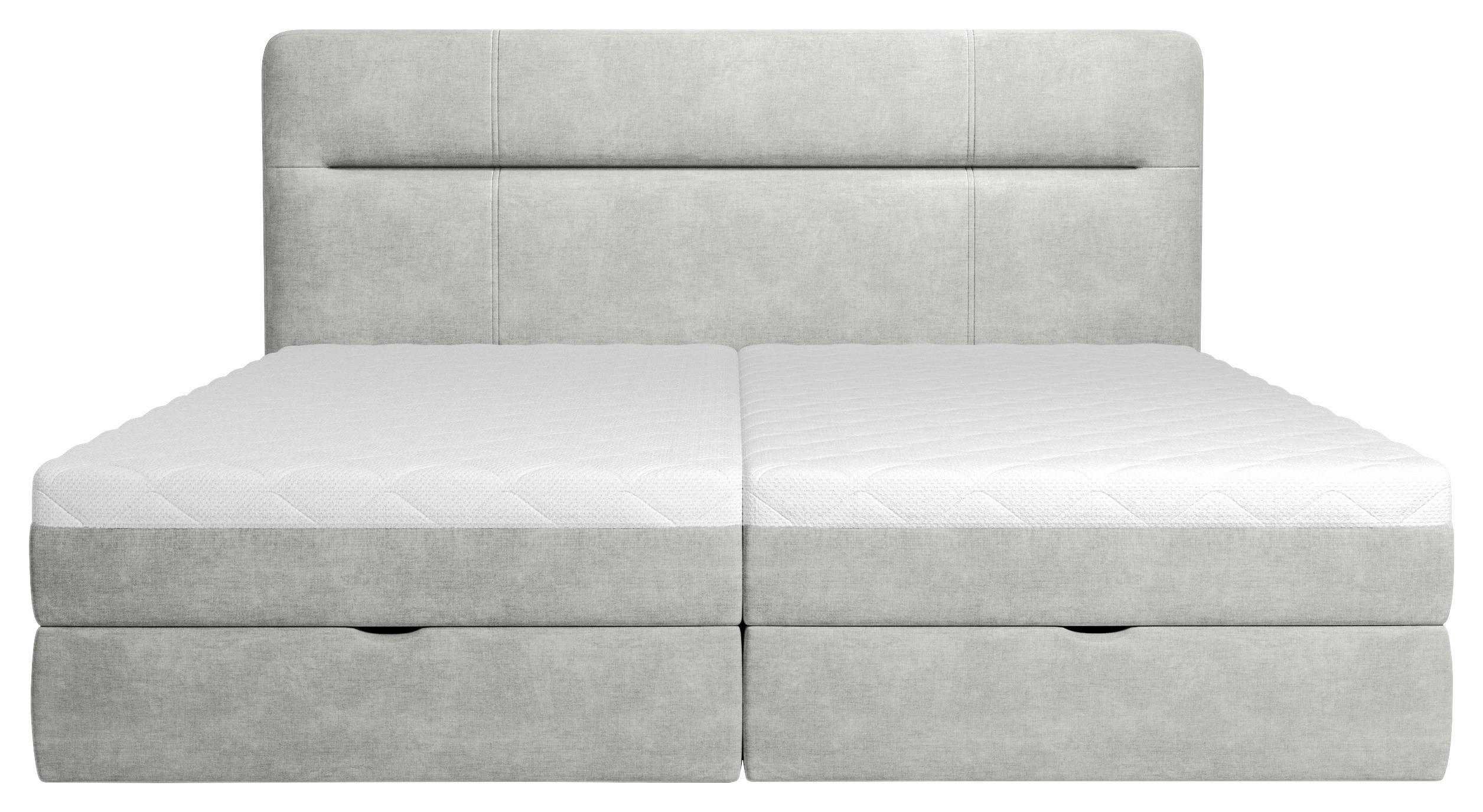 Thumbnail - Mid.you Boxbett, Hellgrau, Holz, Textil, H3, 180x200 cm, Bettkasten, gepolstertes Kopfteil, in verschiedenen Größen erhä...