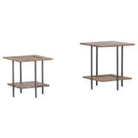 BEISTELLTISCHSET in Holz  - Anthrazit/Akaziefarben, Trend, Holz/Metall - Carryhome
