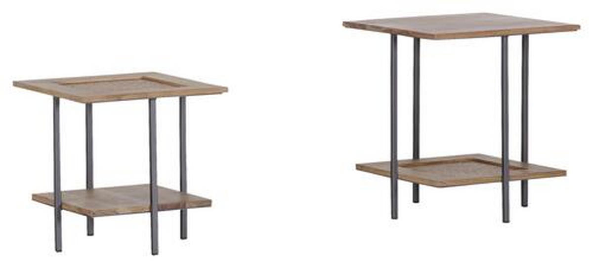 BEISTELLTISCHSET in Holz  - Anthrazit/Akaziefarben, Trend, Holz/Metall - Carryhome