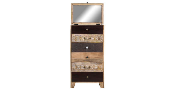 KOMMODE in 60/120/42 cm - Dunkelbraun/Braun, Design, Glas/Holz (60/120/42cm) - Landscape