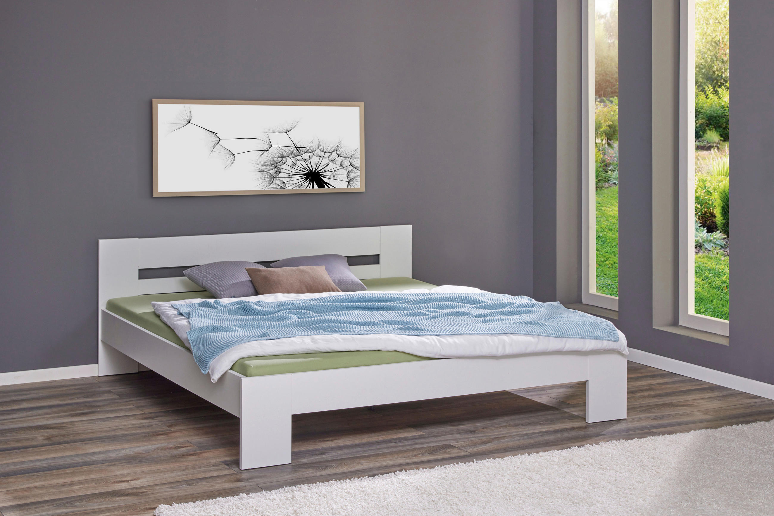 BETT 180/200 cm  in Weiß  - Weiß, MODERN (180/200cm) - MID.YOU