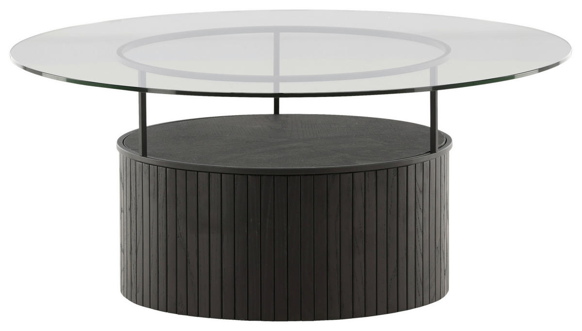 COUCHTISCH in Holz, Glas 90/90/40 cm  - Klar/Schwarz, Design, Glas/Holz (90/90/40cm) - Livetastic