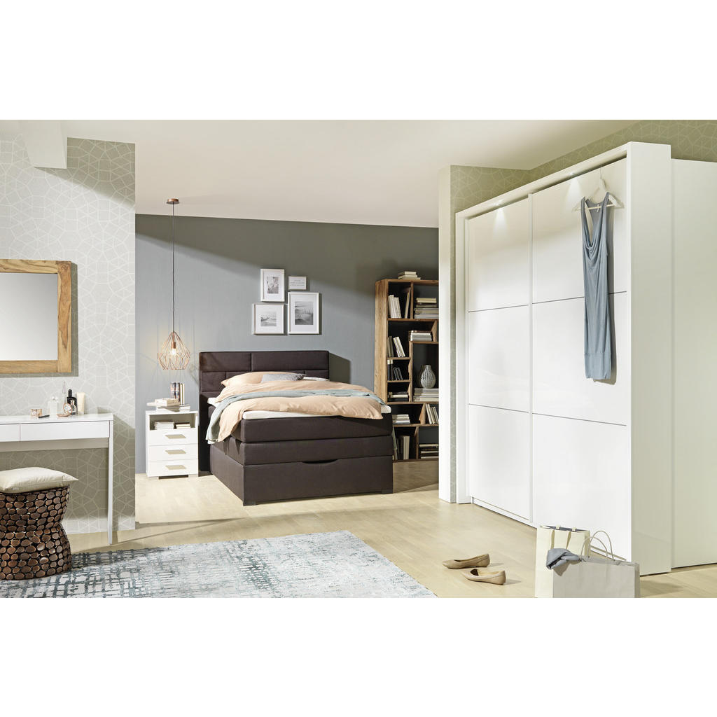 Thumbnail - home24 Schwebetürenschrank, Weiß, Weiß Hochglanz, Holzwerkstoff, 3 Fächer, 269.9x209.7x61.2 cm, umfangreiches Zubehör er...